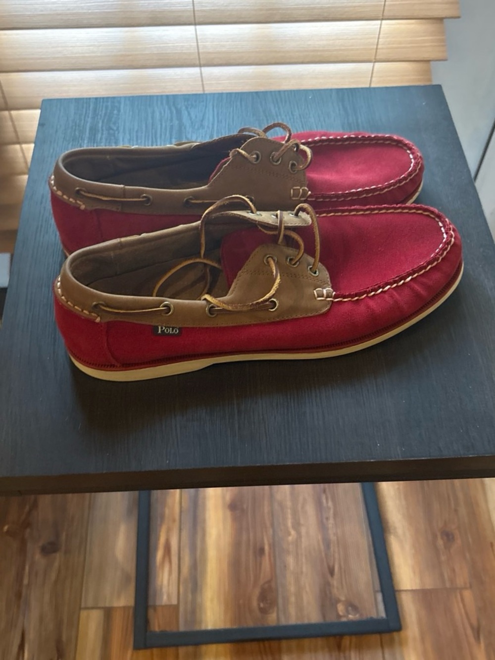 Polo by Ralph Lauren Red Suede and Brown Leather Boot Shoes